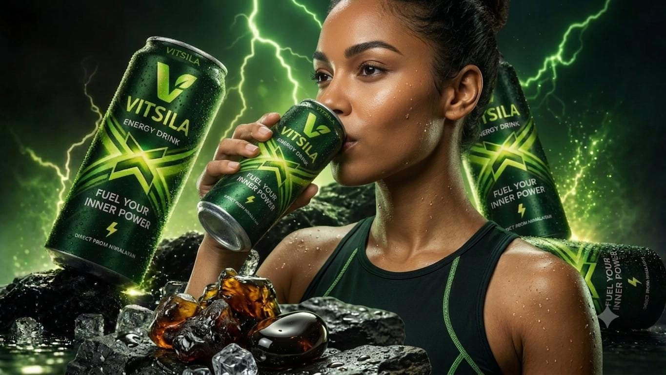 VITSILA energy drink in a Himalayan setting
