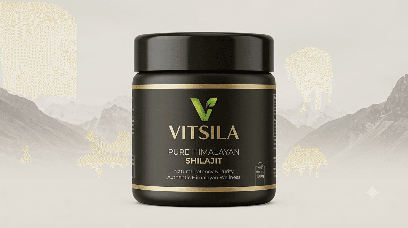 VITSILA Pure Himalayan Shilajit black jar with warm premium finish