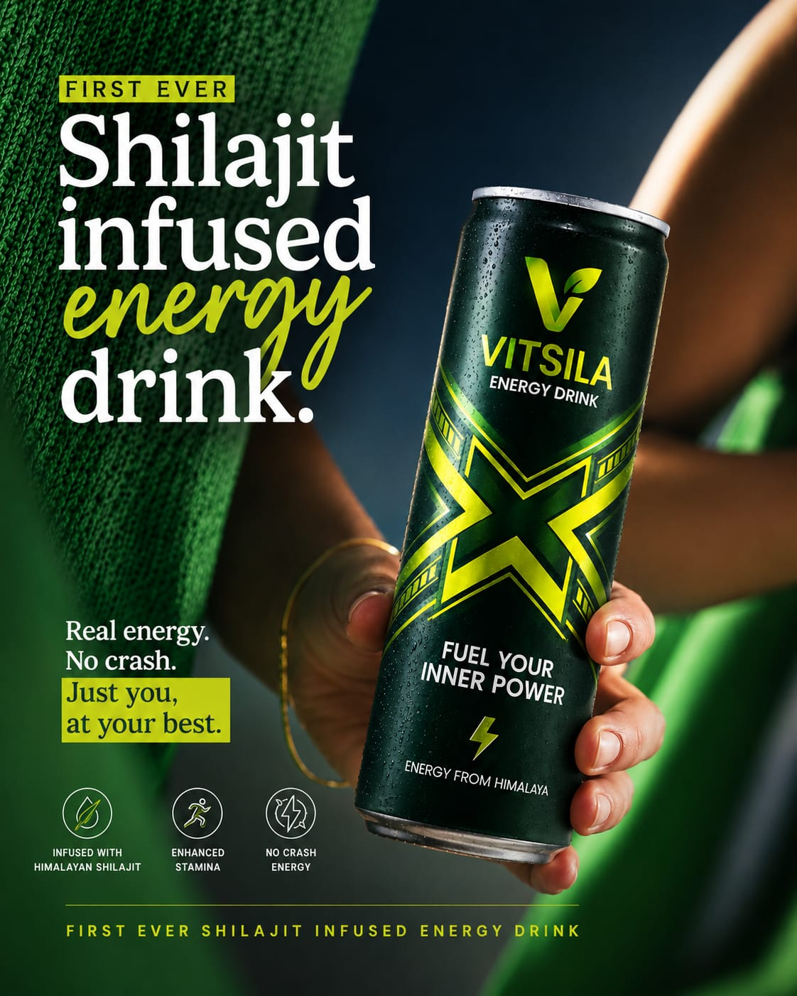VITSILA Shilajit infused energy drink lifestyle campaign